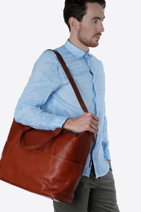 Terrida Berni Italian Leather Travel Tote Bag